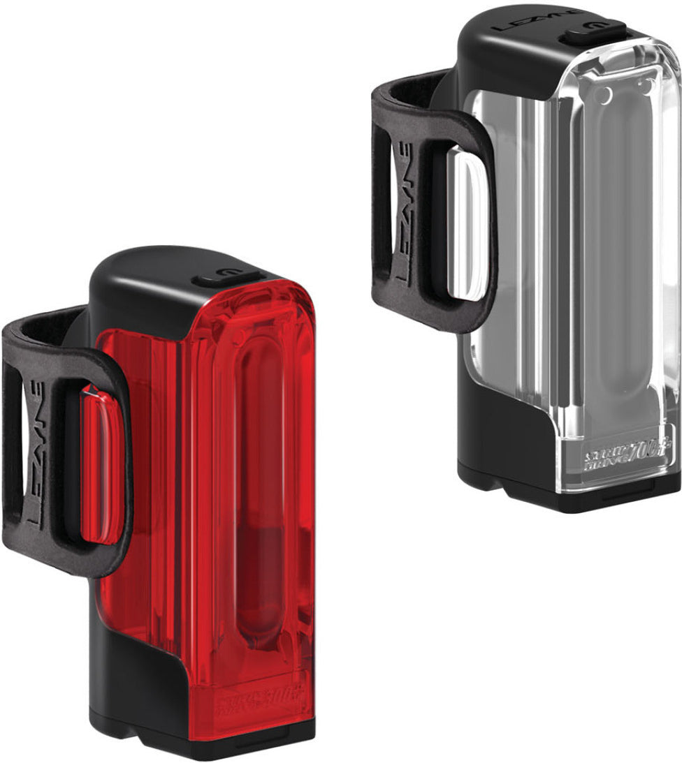 Paar Lezyne Strip+ Drive + Strip Drive 300+ USB-C fietsverlichting