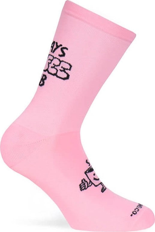 Paar Pacific & Co fietssokken - Coffee club - Roze