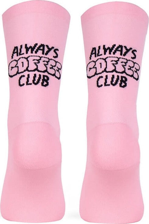 Pair of Pacific & Co cycling socks - Coffee club - Pink
