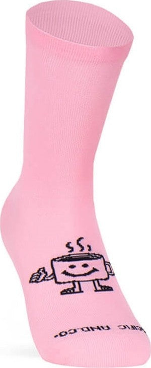 Paar Pacific & Co fietssokken - Coffee club - Roze