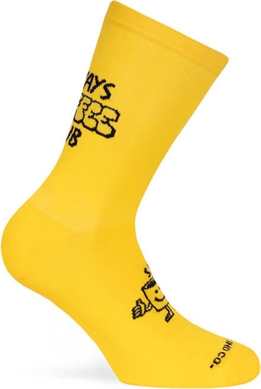 Pair of Pacific & Co cycling socks - Coffee club - Yellow