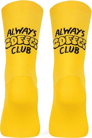 Pair of Pacific & Co cycling socks - Coffee club - Yellow