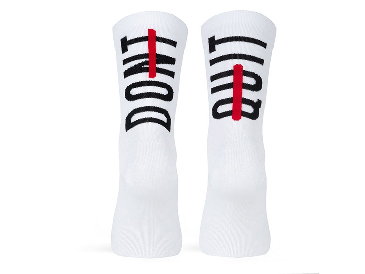 Pair of PACIFIC & CO cycling socks - Don't Quit - White