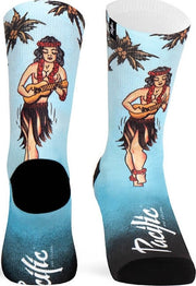 Paar Pacific & Co fietssokken - Hula girl - Blauw