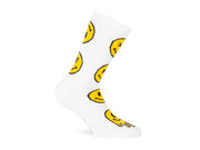 Paar PACIFIC & CO fietssokken - Smiley (wit)