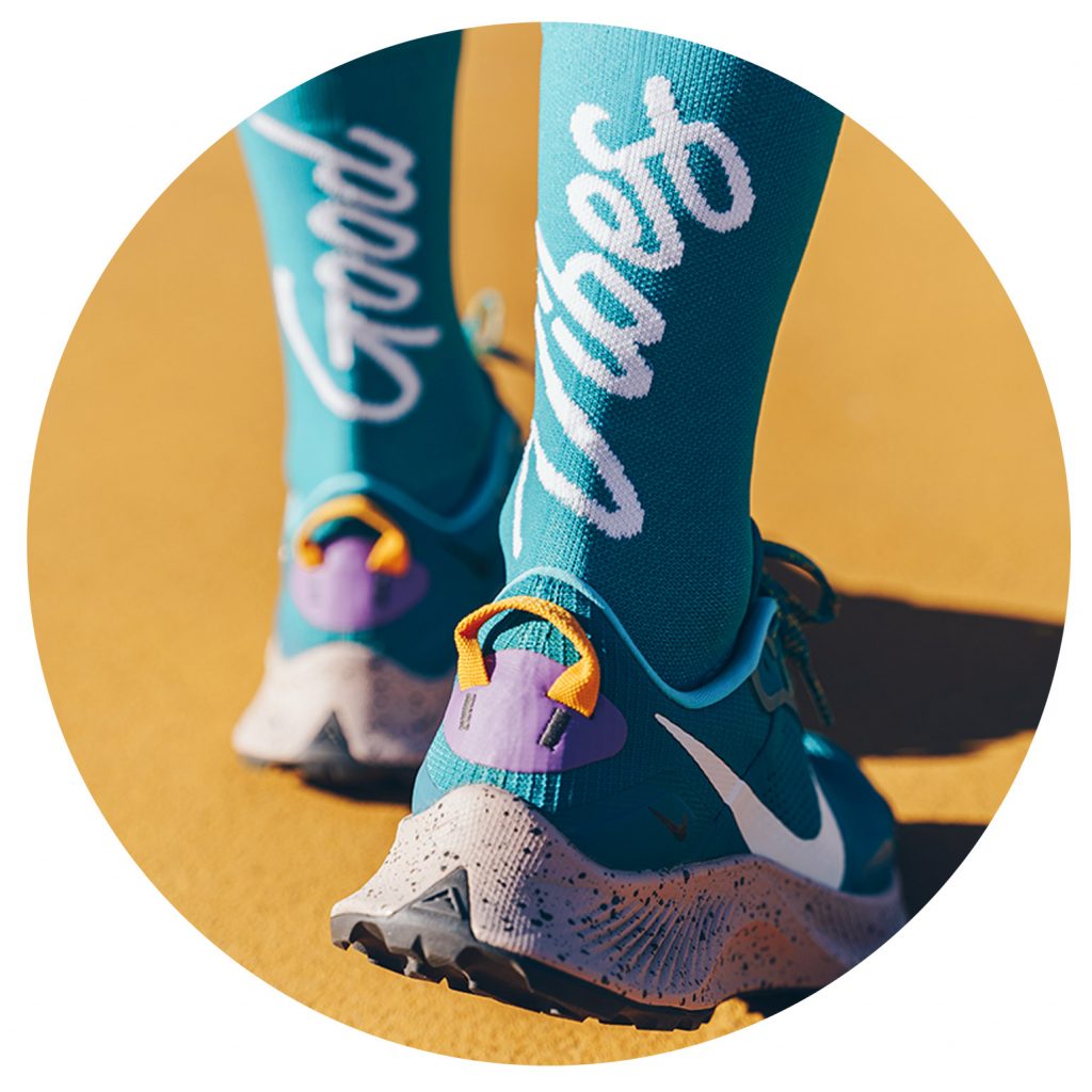 Paar Pacific & Co. Good Vibes Lake Socks fietssokken