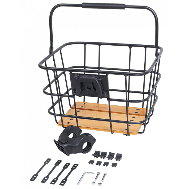 Panier avant amovible pour vélo ZEFAL classic bois et aluminium