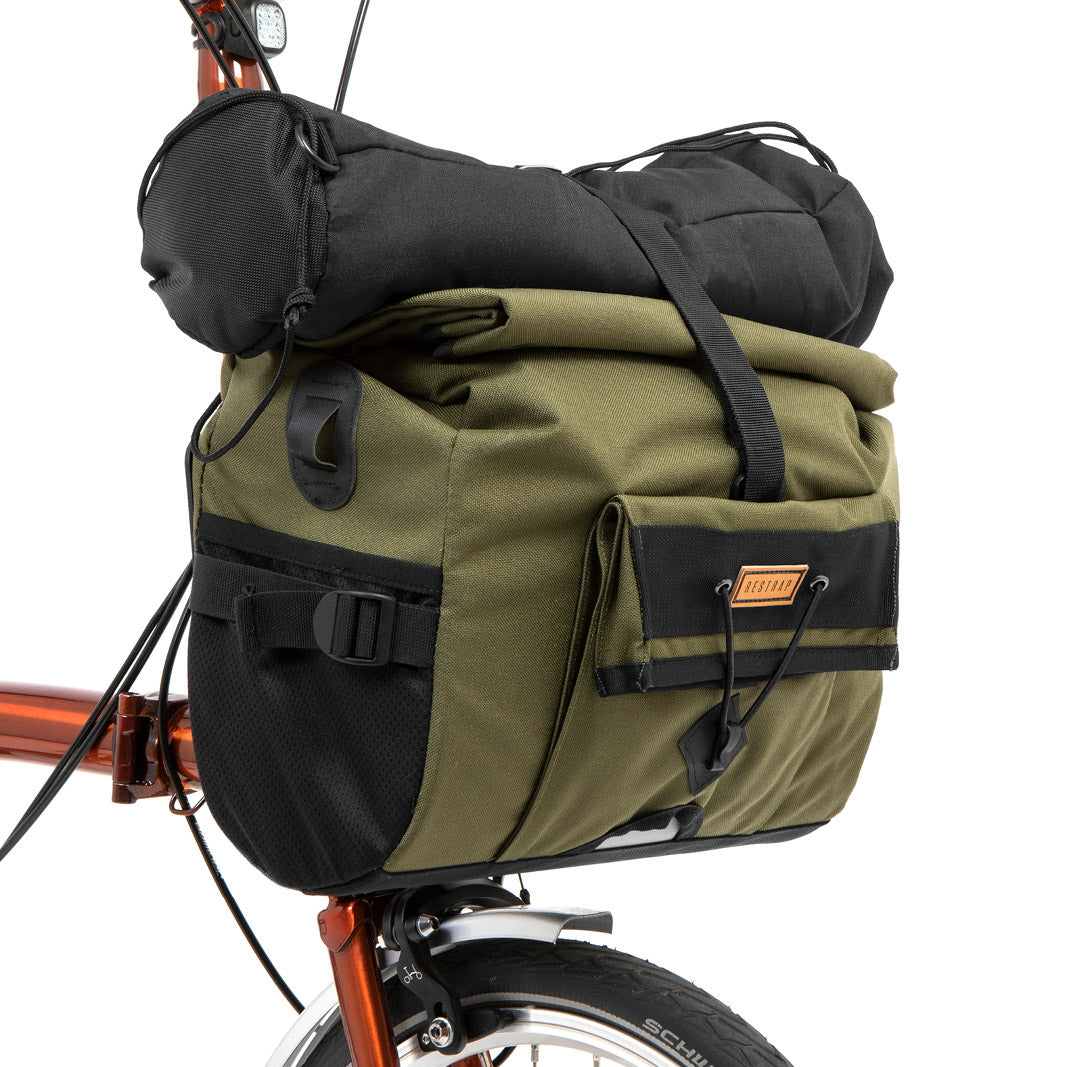 Restrap City Loader Bag Olive on Brompton