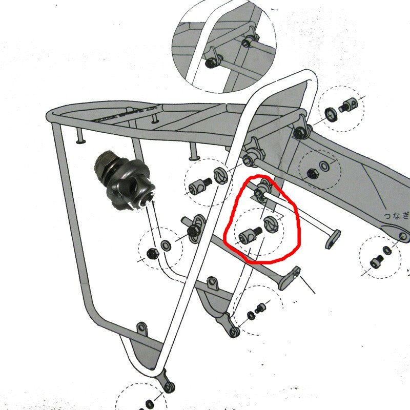 Perno de atornillado para rack Nitto