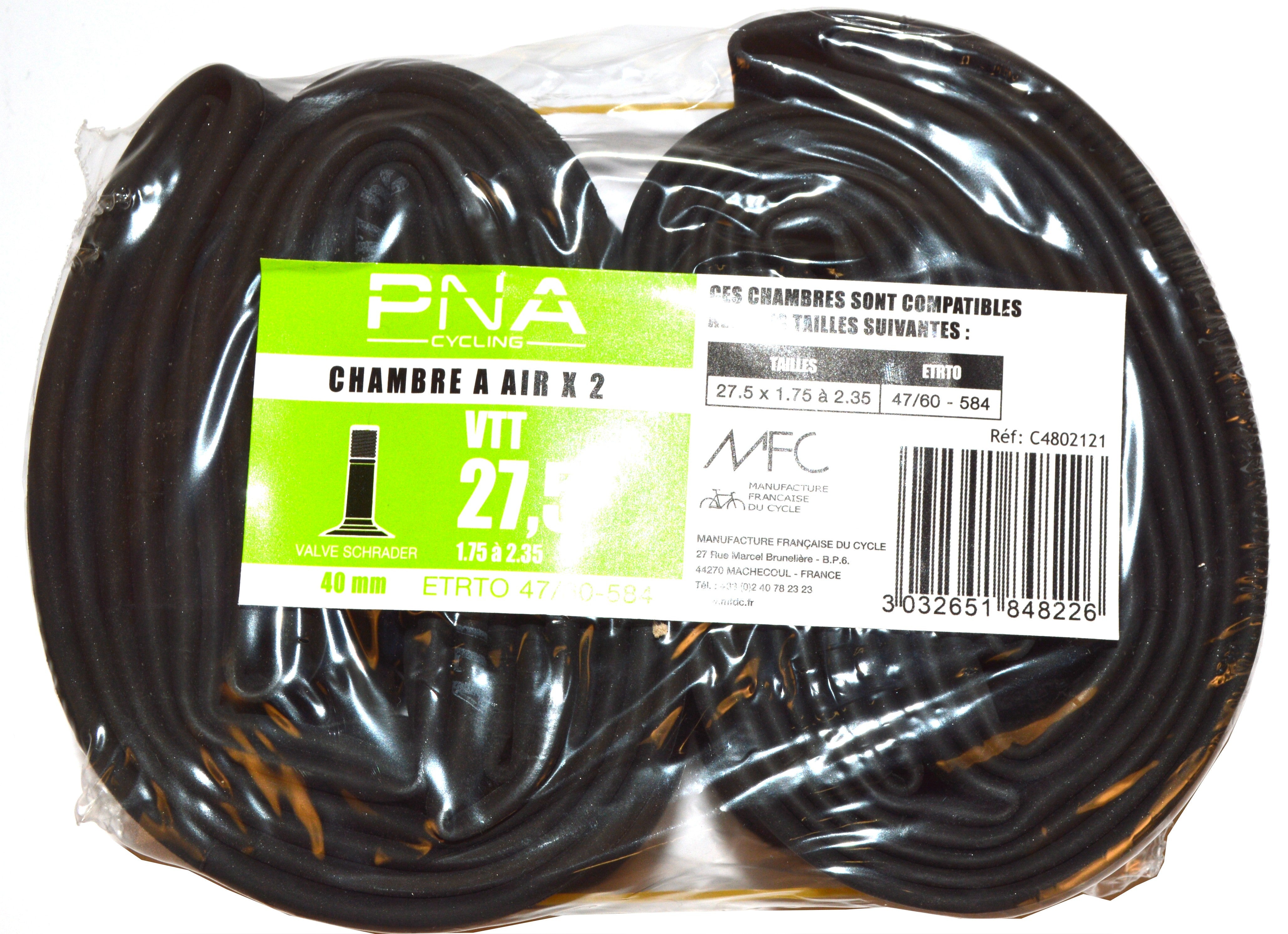 Set van 2 binnenbanden PNA 27,5 x 1,75-2,35 Schrader 40 mm