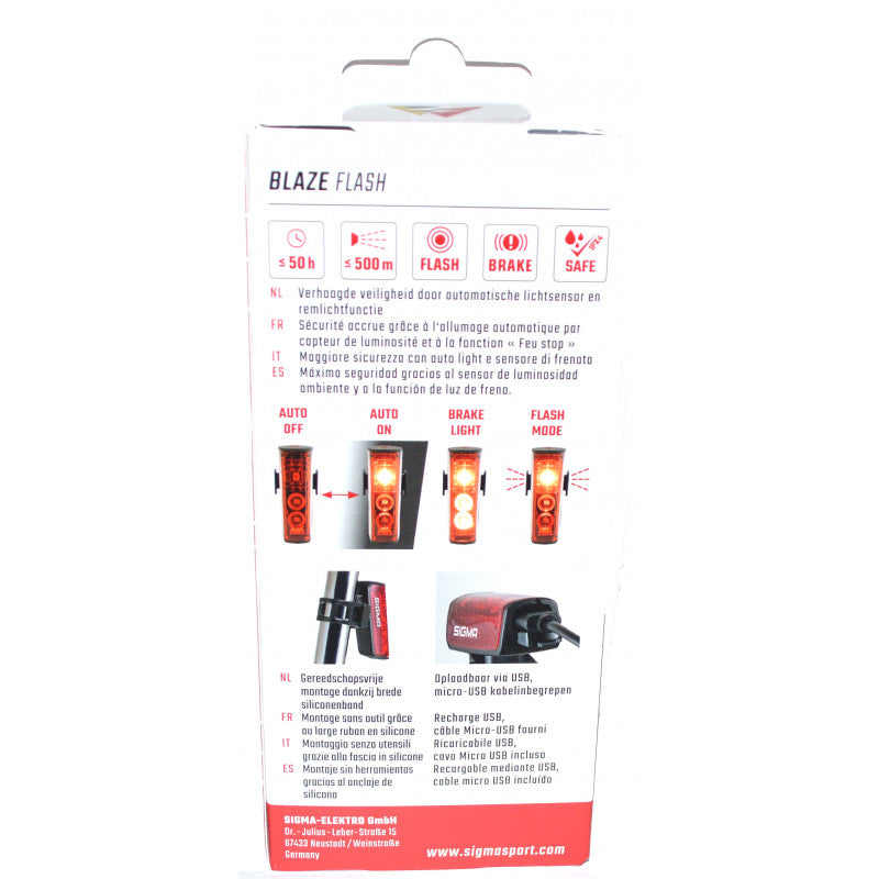 Luz de freno de bicicleta USB Sigma Blaze