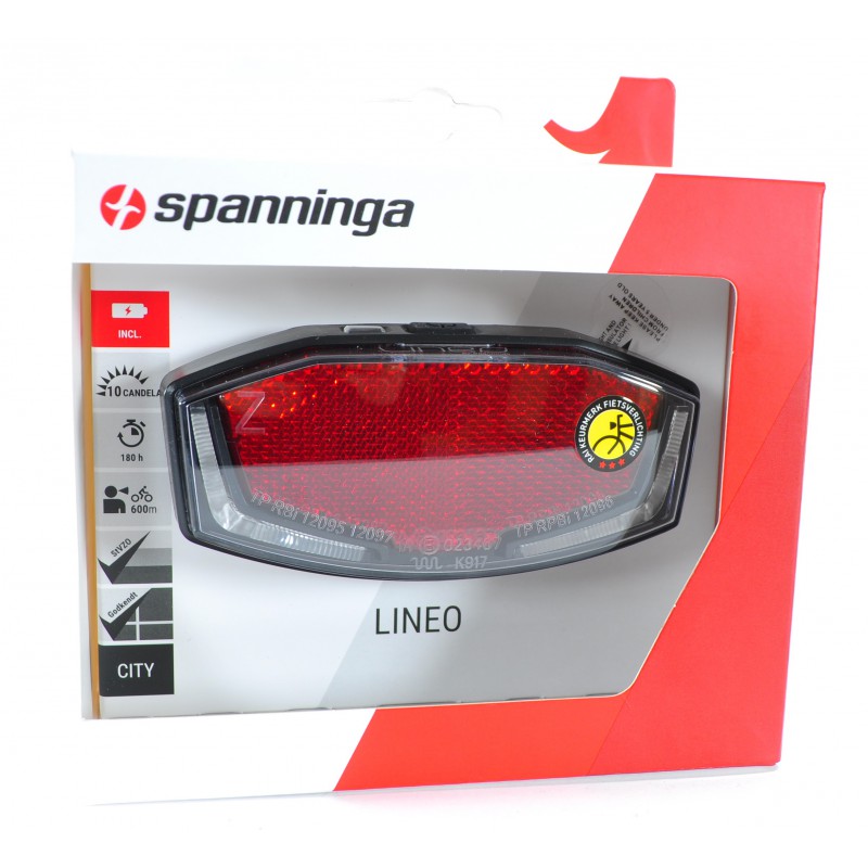 Spanninga battery-operated bicycle rear light for Lineo XB luggage rack