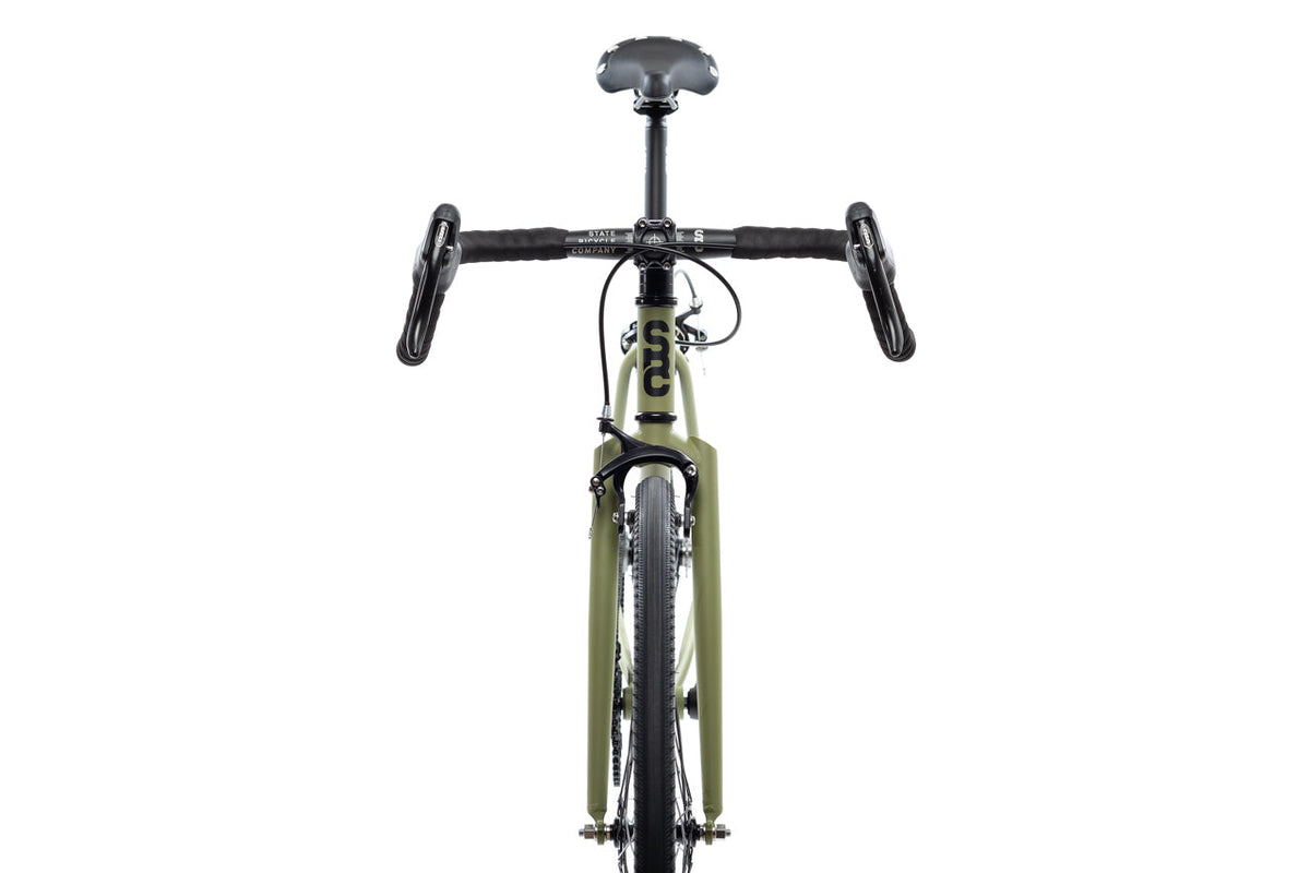 State Bicycle Co. 4130 Matte Olive all-road wheelset detail
