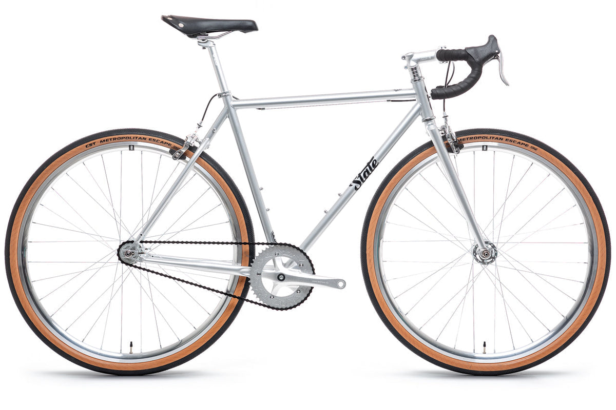 State Bicycle Co. 4130 Satin Silver with All-Road drop bars