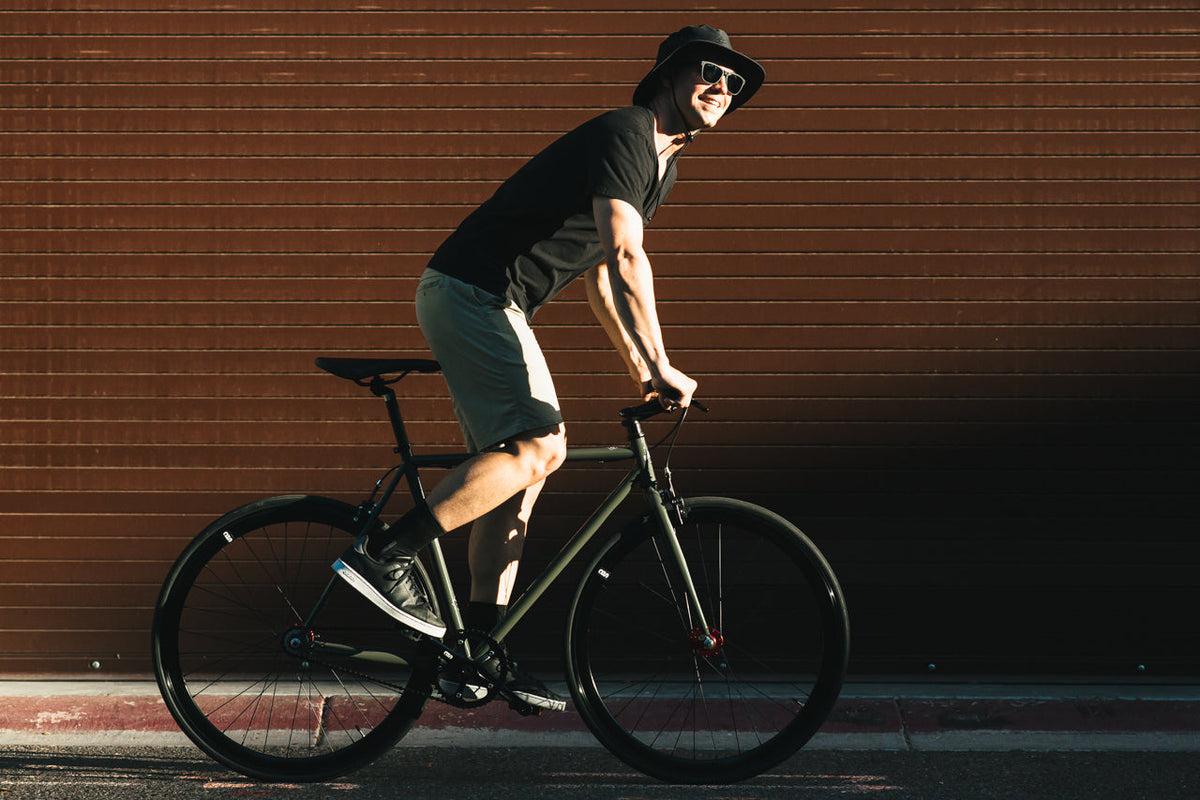 State Bicycle Co. Core-Line Earthstone city bike, lifestyle shot