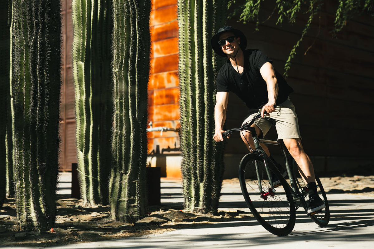 State Bicycle Co. Core-Line Earthstone city bike, lifestyle shot
