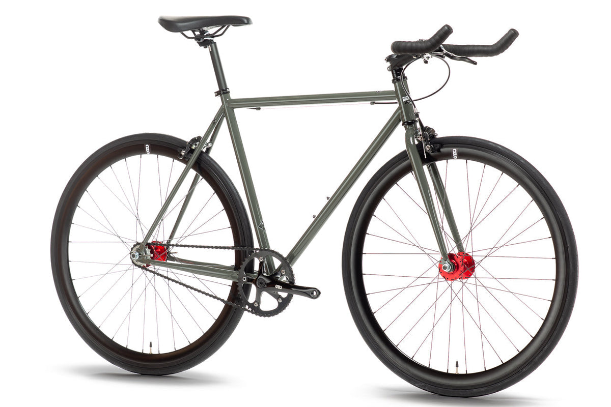 State Bicycle Co. Core-Line Earthstone with bullhorn handlebar, side view