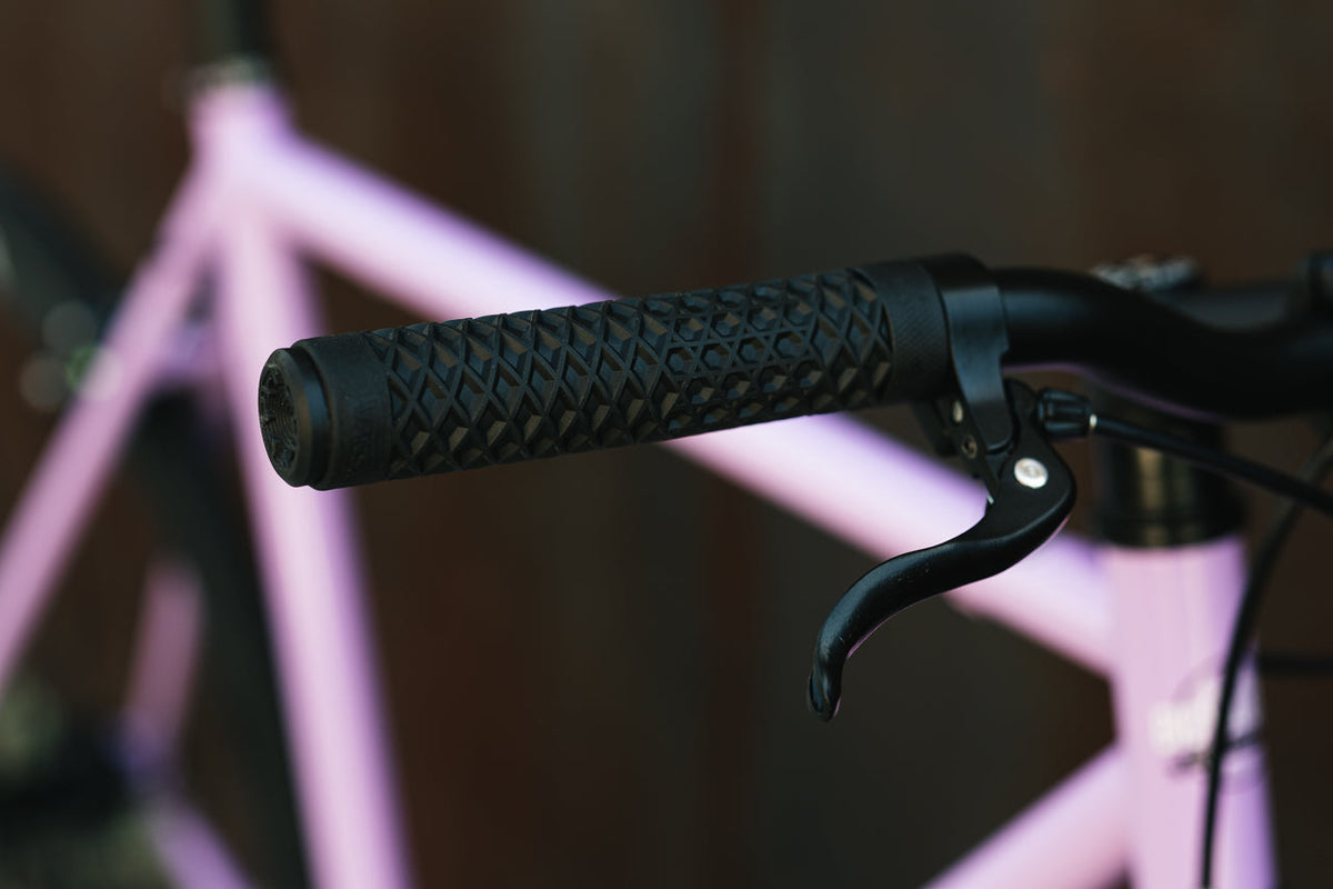 State Bicycle Co. Core-Line Lavender Haze Cult x Vans grips detail