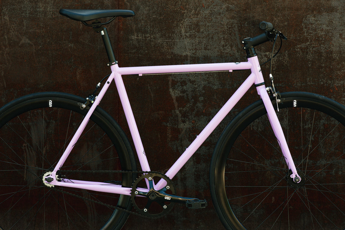 State Bicycle Co. Core-Line Lavender Haze city bike, lifestyle shot