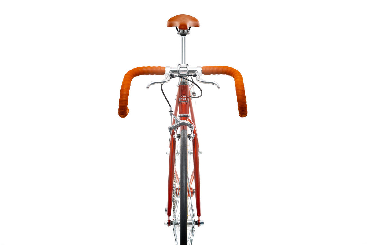 State Bicycle Co. Core-Line Lucky Penny copper, front view with drop handlebar