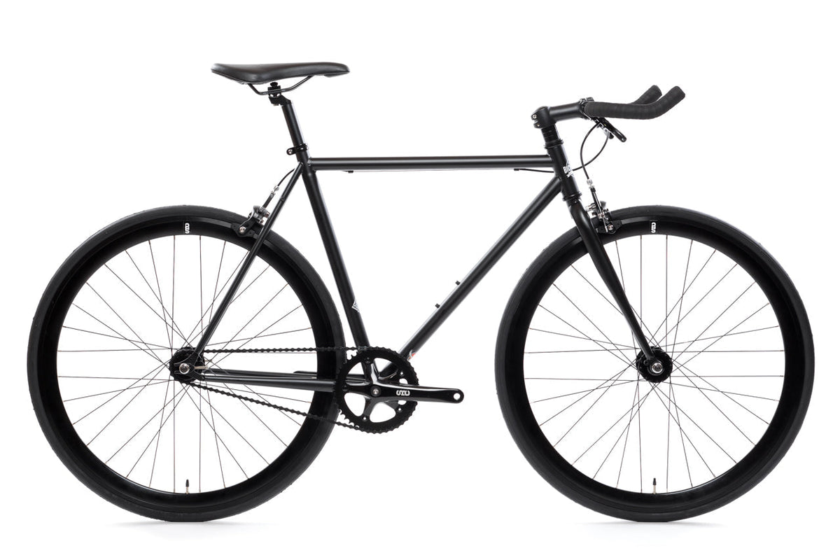 State Bicycle Co. Core-Line Wulf matte black with bullhorn handlebar, side view