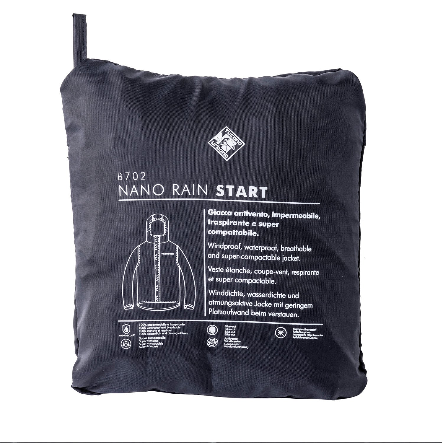 Tucano Urbano Nano Rain Start Kompakte wasserdichte Fahrradjacke