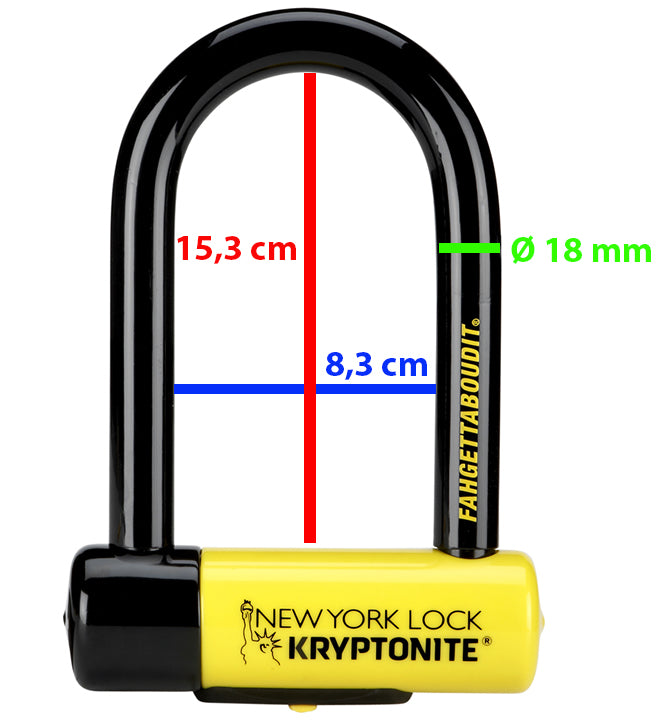 Candado para bicicleta en U Kryptonite New York Fahgettaboudit