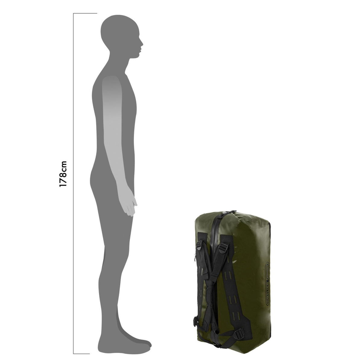 Ortlieb Duffle 85L Olive zip detail