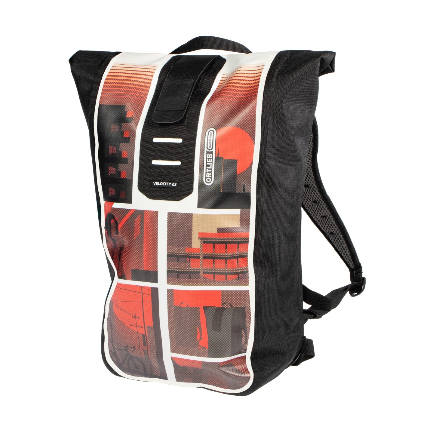 Ortlieb Velocity Design Morning Routine white black backpack