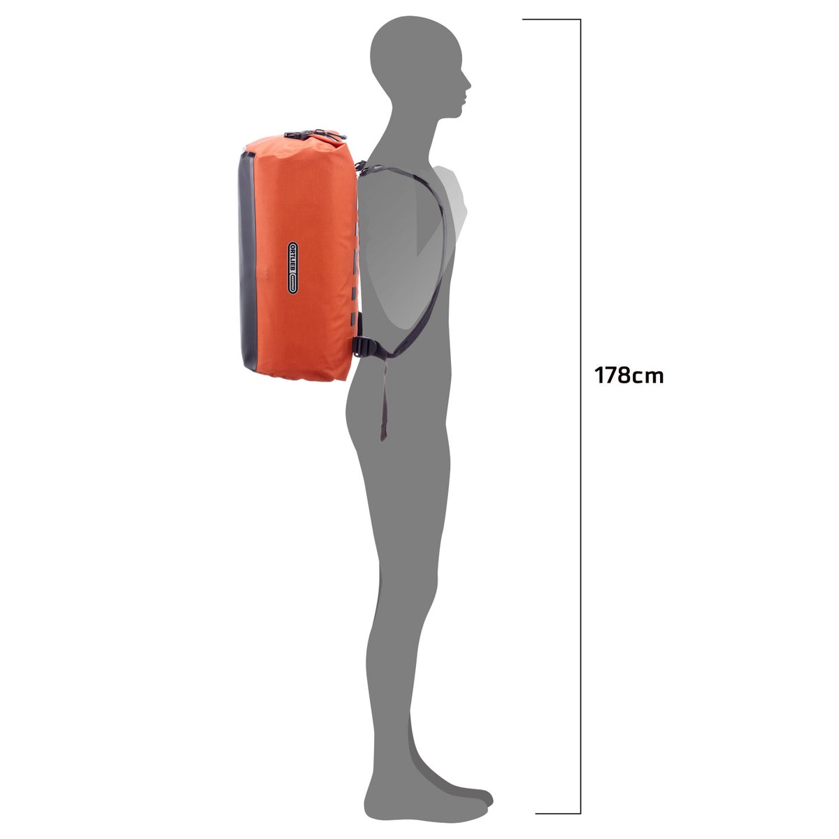 Ortlieb Duffle Lite 40L Rooiboos in use