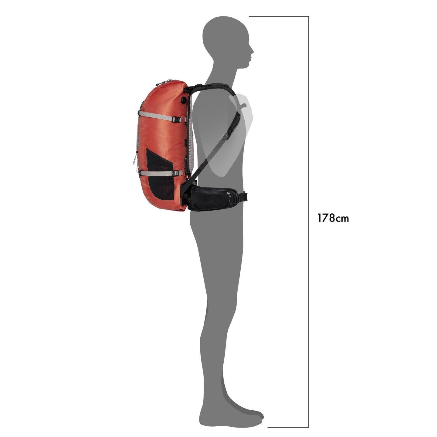 Ortlieb Atrack 25L waterproof backpack rooibos