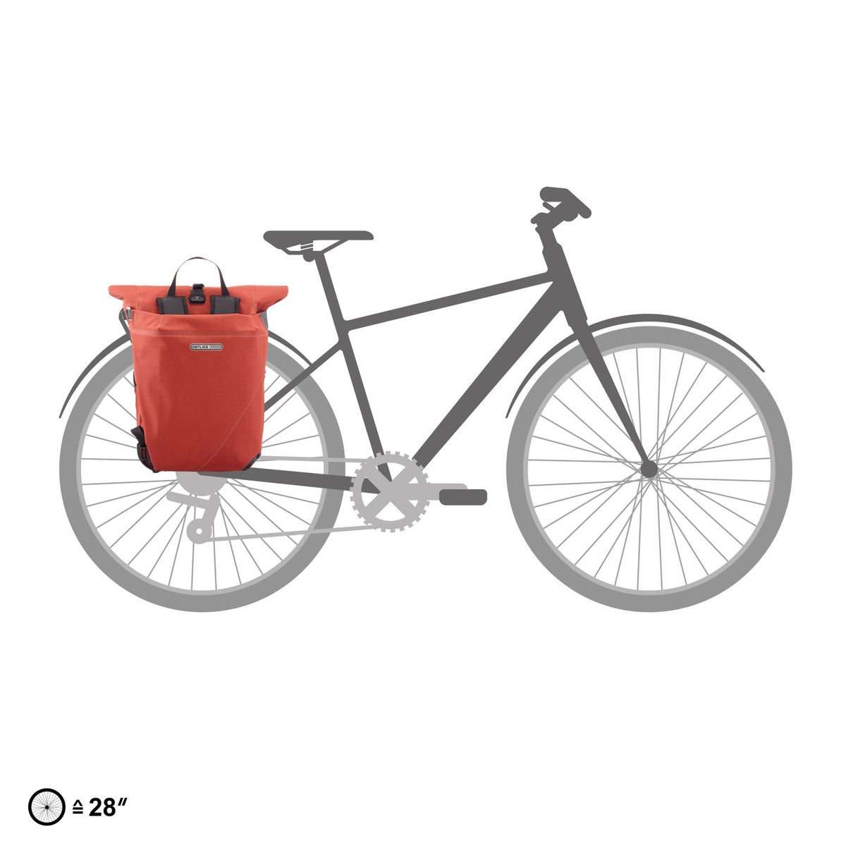 Ortlieb Vario Plus QL2.2 26L Dark Chili roll-top closure
