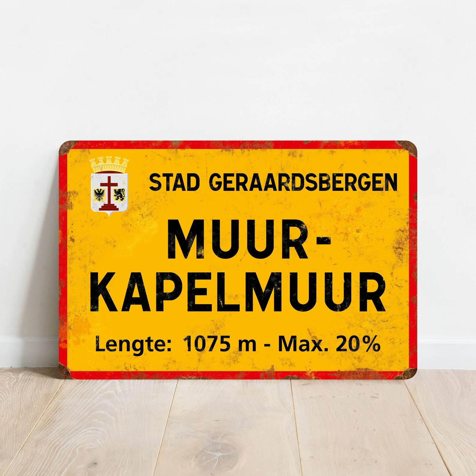 Wall of Geraardsbergen - Vintage Style Tour of Flanders Bicycle Sign