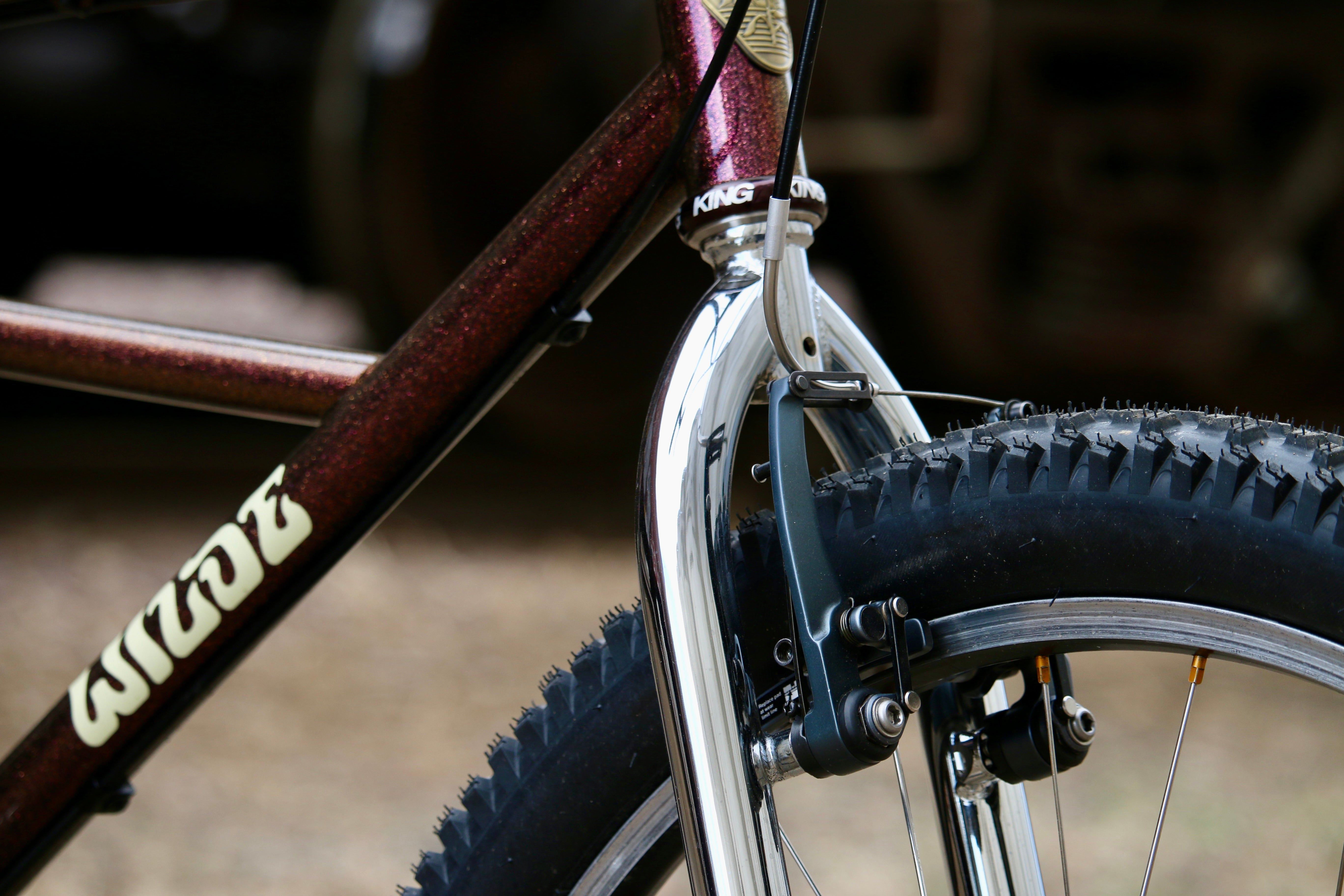 Wilde Moto Cruiser Fork, front end on a built bike