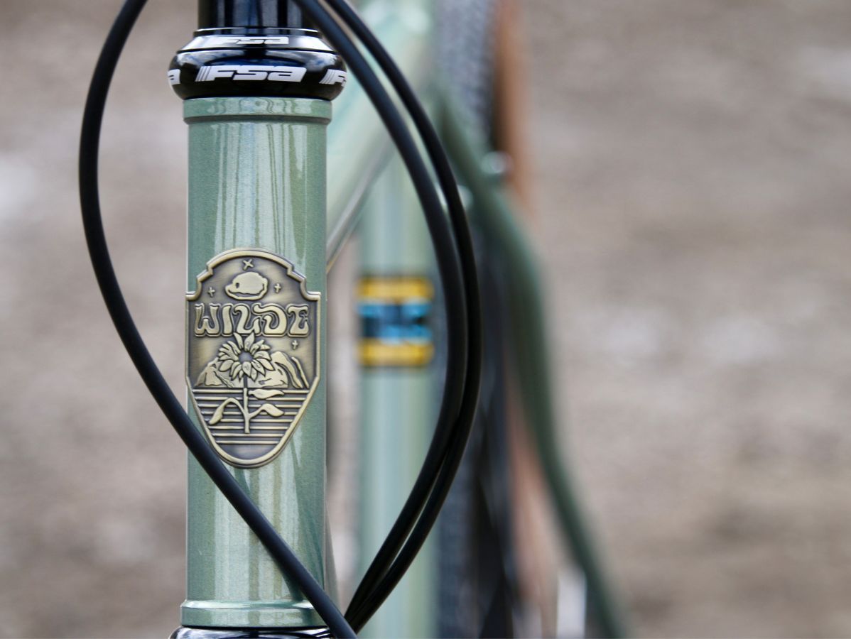 Wilde Rambler Frameset Sage Green Shimmer Wilde branding detail