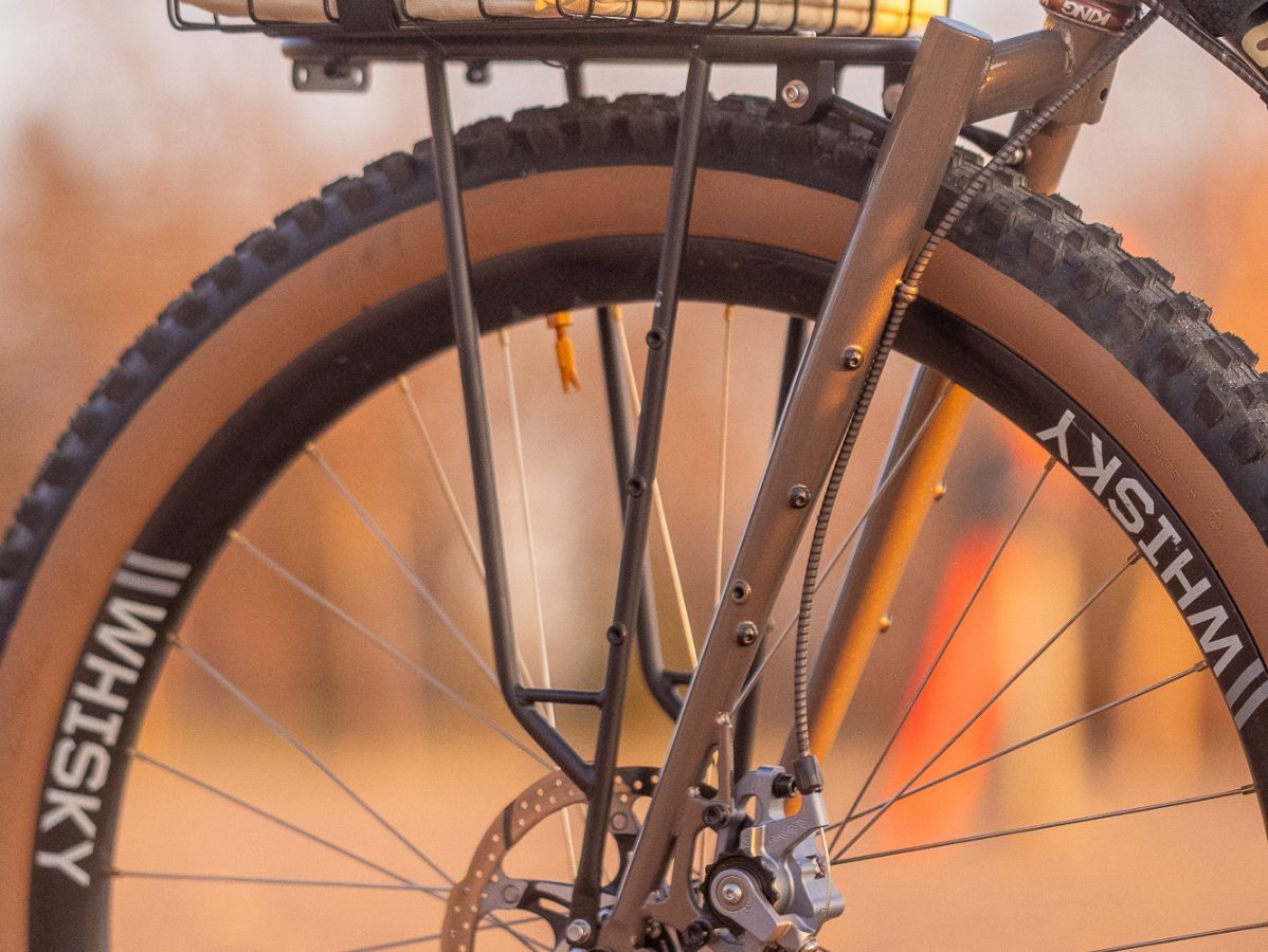 Wilde Supertramp Frameset Dirt Champagne, segmented steel fork detail