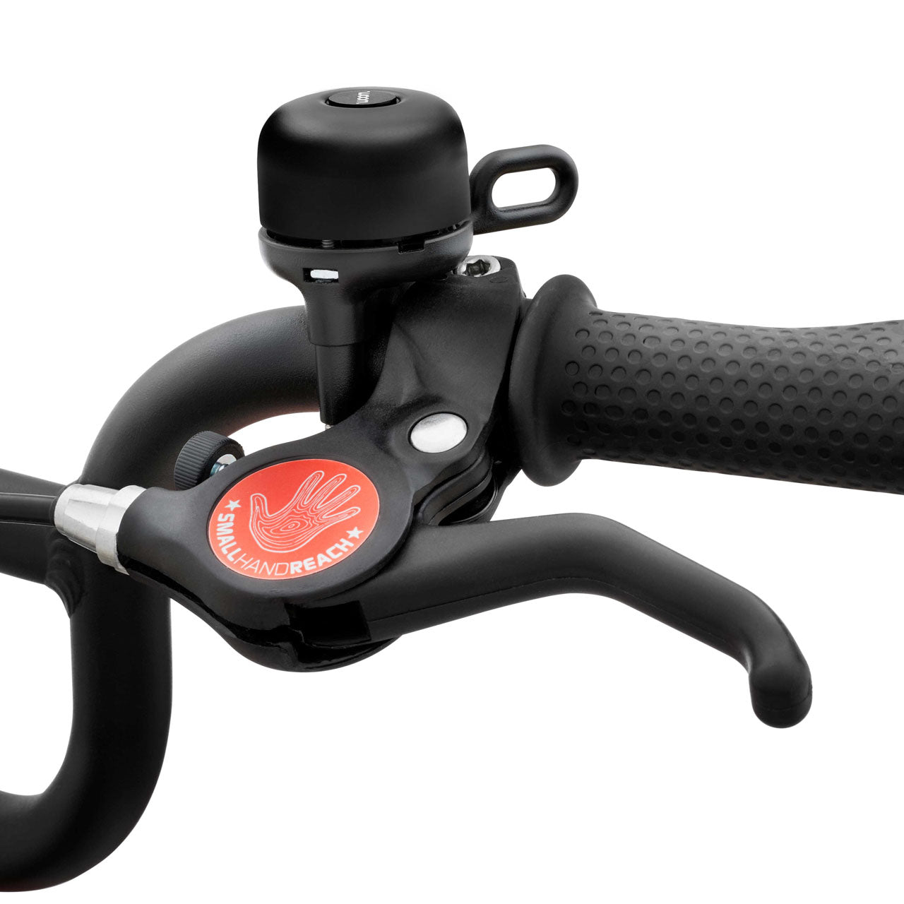 WOOM Bing kids bell installed on bike - lightweight children's bicycle bell