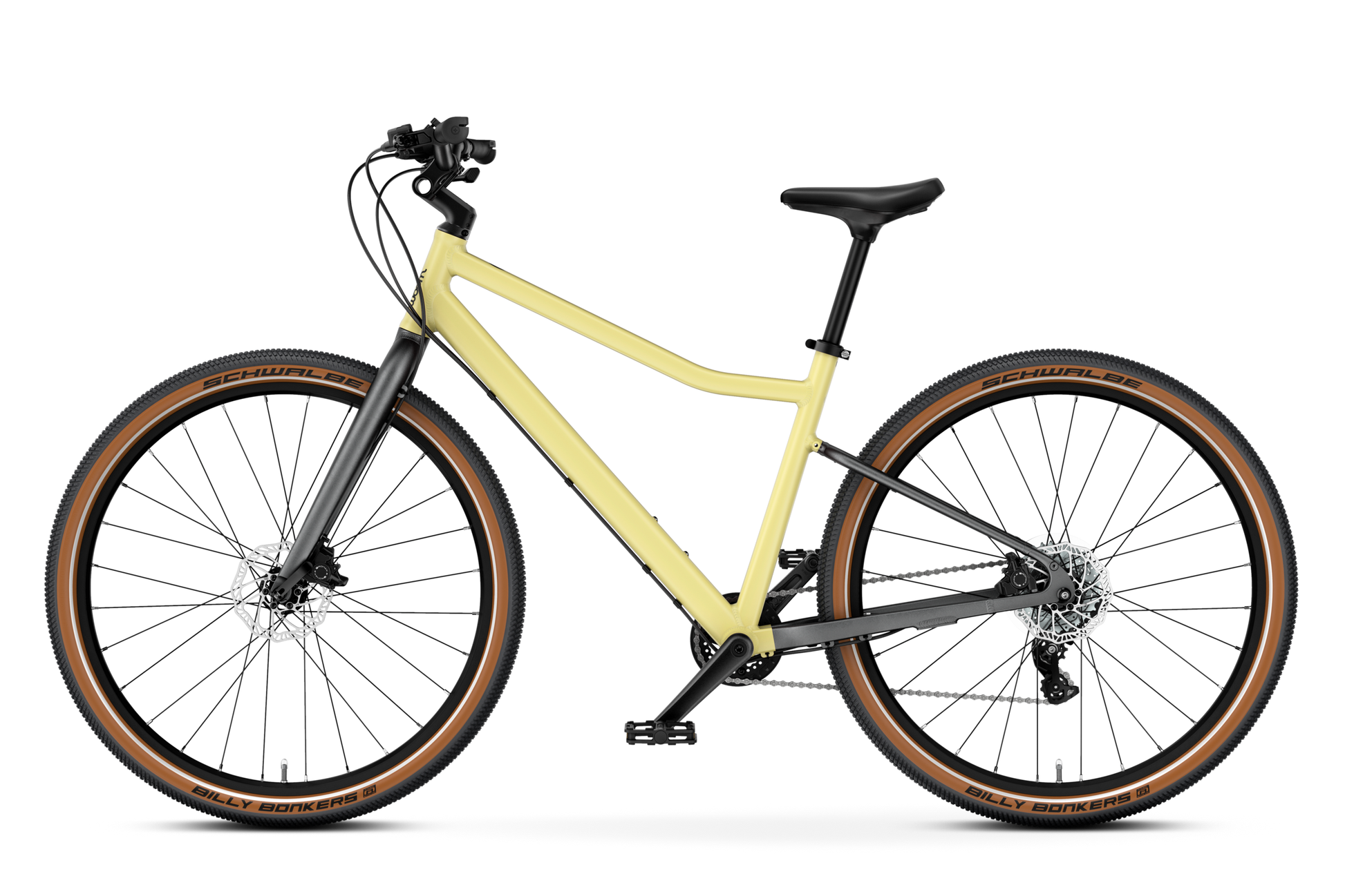 WOOM Explore 6 Mellow Yellow 26-inch kids bike left side view