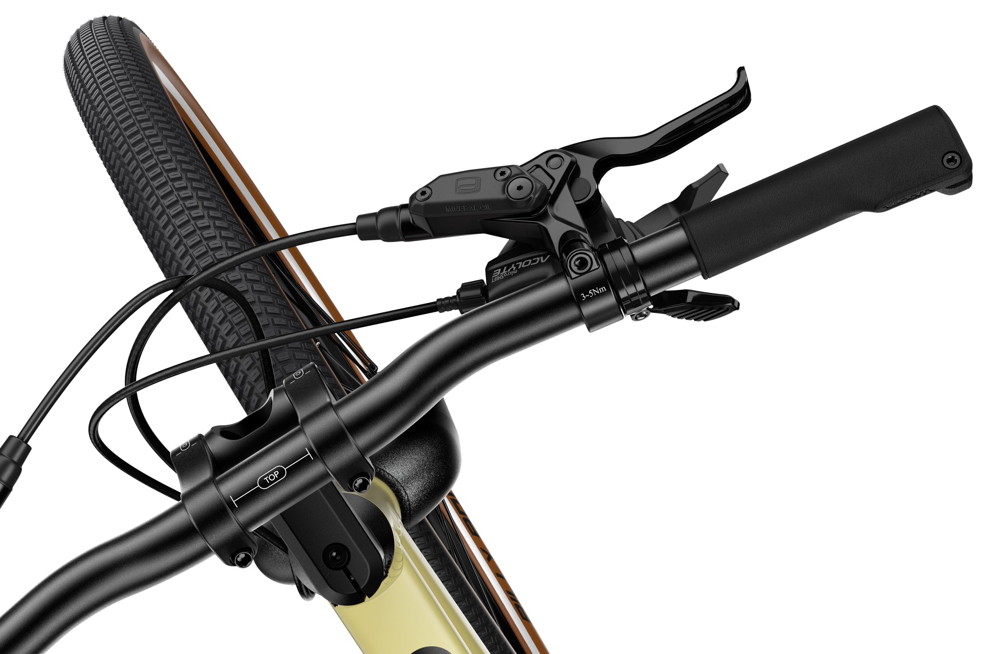 WOOM Explore 6 Mellow Yellow gear shifter detail