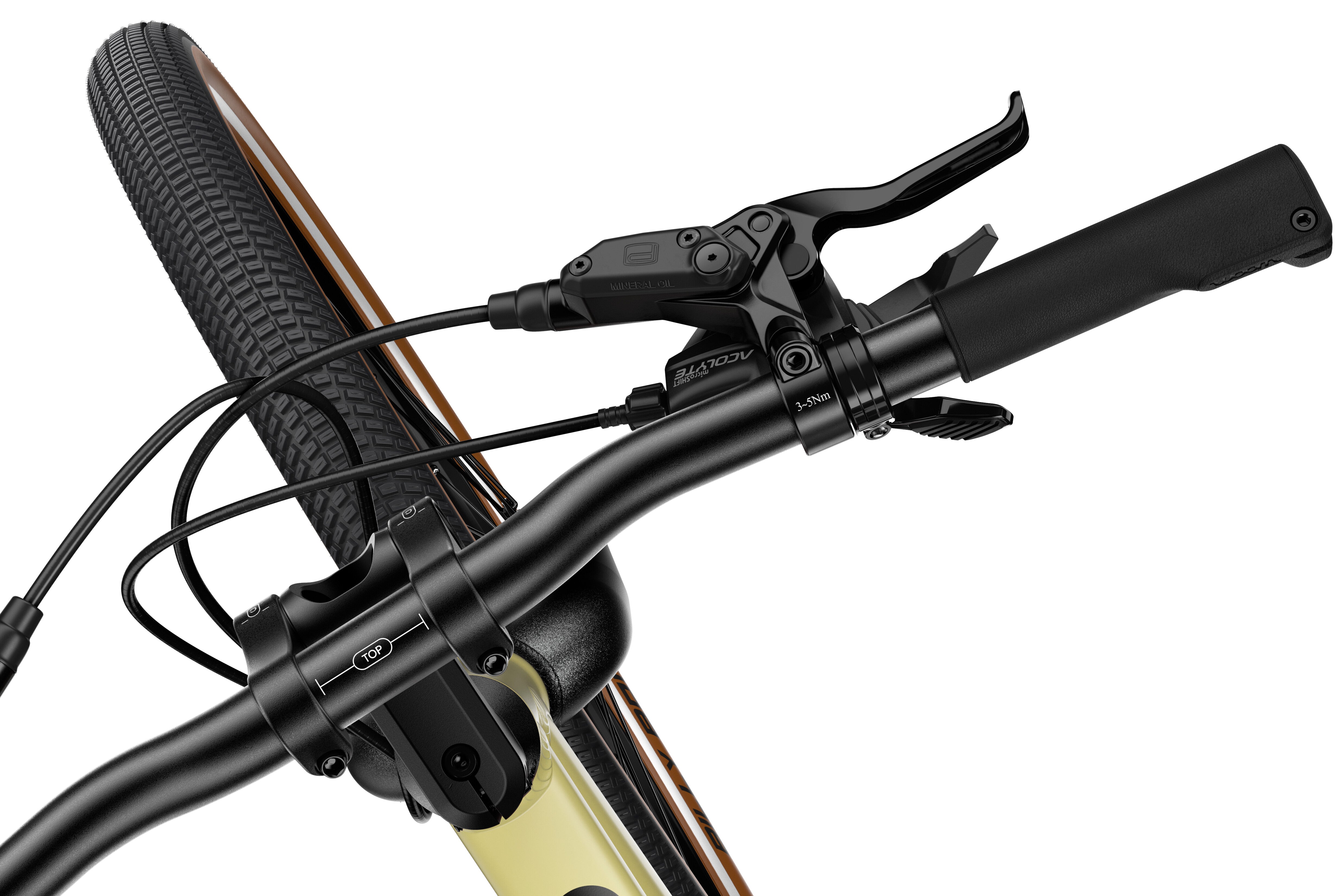 WOOM Explore 6 Mellow Yellow gear shifter detail